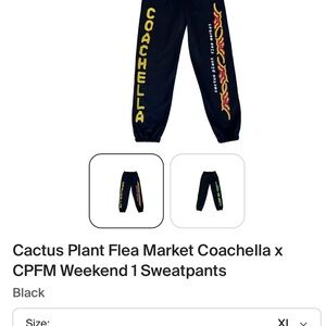 Cactus Plant Flea Market Black Joggers with Yellow and Red Accents